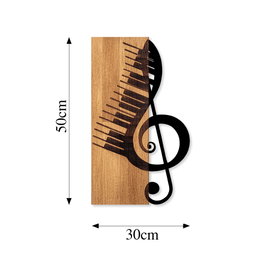 Wallity Musical 1 Escultura de pared de Madera y Metal Nogal y Negro